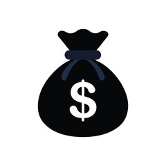 money bag with dollar sign money sack silhouette vector on a white background