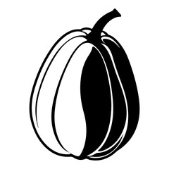 Black and White Pumpkin Illustration Perfect for Autumn Season Decor