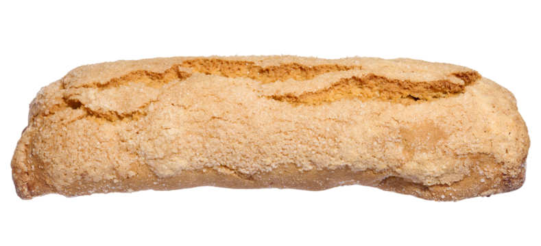 Baked strudel sprinkled with sugar and cherries on isolated background