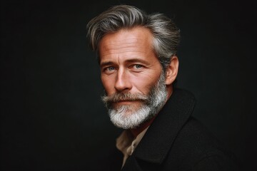 Fototapeta premium Close Up Portrait of a Gray-Haired Man