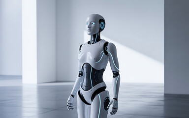 Futuristic Female AI Robot with Sleek Design