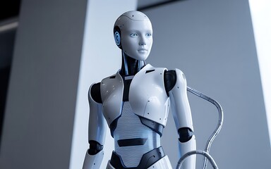 Advanced Female Humanoid Robot with Futuristic Design