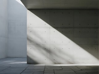 Concrete Wall Architecture with Geometric Shadow Patterns