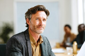 Obraz premium Caucasian Business Meeting Man Portrait