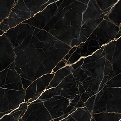Abstract black marble texture with intricate gold veins, creating a luxurious and elegant natural stone background pattern