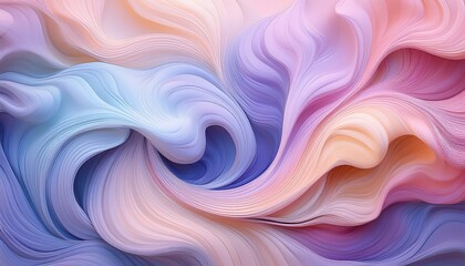 Fototapeta premium ethereal waves of colorful swirls in soft pastel hues for beautiful backgrounds and creative designs