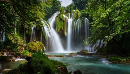 Obraz premium essence of waterfalls encapsulating perpetual cascade and eternal existence of these marvels