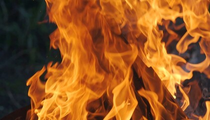 Intense fire flames detail