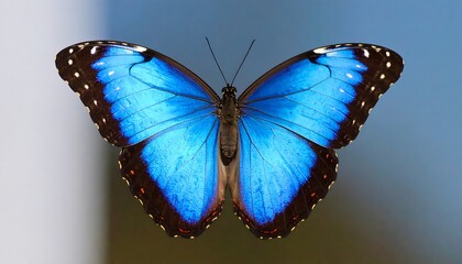 Vibrant blue butterfly detail