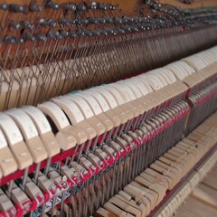 Piano mechanism close-up