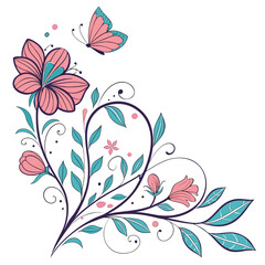 Floral dream vector on white background