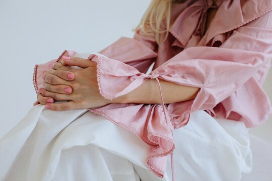 fashion portrait with sleeve decor