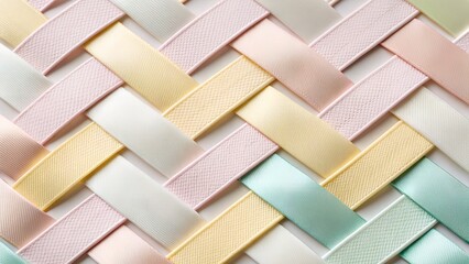 Soft pastel woven texture background with interlocking ribbons
