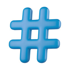 Fototapeta premium 3d render of hashtag icon.