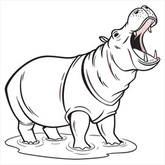 hippopotamus-vector-