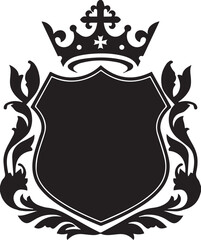 Ornate Crown and Shield Crest