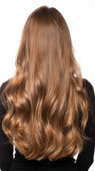 Naklejka premium Portrait of a Young Woman with Long Blonde Hair: Beautiful Girl, Wavy Hairstyle, Studio Photography