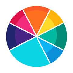 Obraz premium Colorful Pie Chart Vector, Modern Minimalist Infographic Design