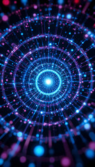 Obraz premium Blue & Magenta Data Vortex AI Technology in Cyberspace