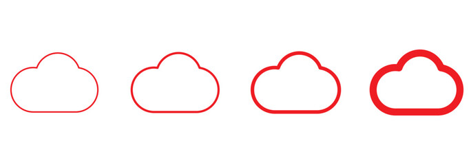Cloud computing icon. Line, glyph and filled outline colorful version, abstract cloud outline and filled vector sign. Cloud icon. Vector illustration.