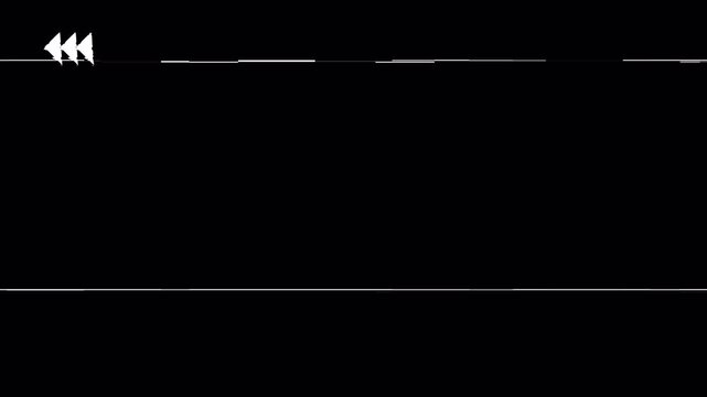 animated VHS video tape rewind screen on black background Overlay Loop.  4k video 