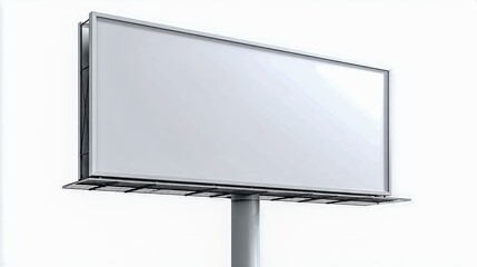 Fototapeta premium Billboard Mockup on White Background for Advertisement Design and Outdoor Media Campaigns, Advertising Structure Template