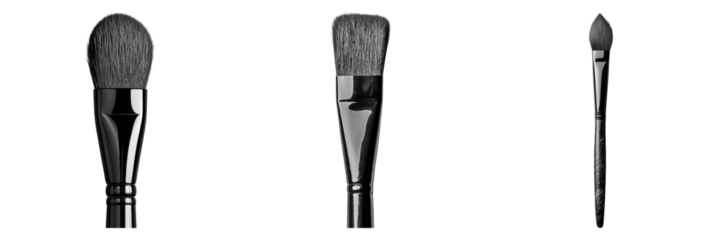 Set of stippling brush isolated on transparent background