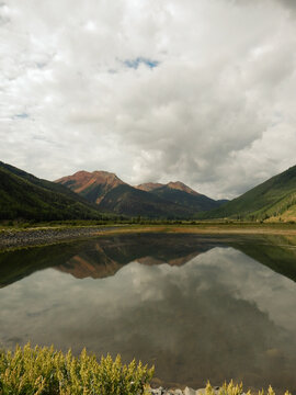 Reflection lake in the mountains
