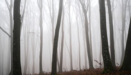 Misty forest scene