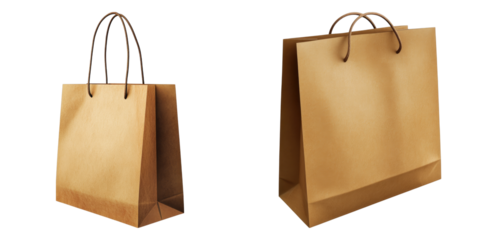 Set of shopping bag isolated on transparent background