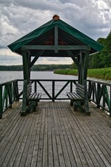 Gazebo on the pier in Gołdap.