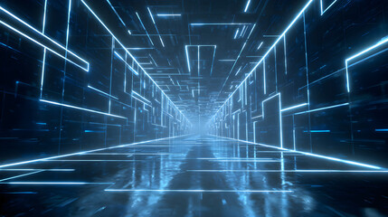 Neon Grid Tunnel