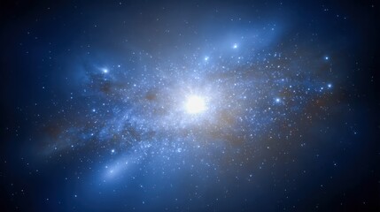 Obraz premium Stunning Spiral Galaxy with Bright Center Shining in Dark Cosmic Sky Background