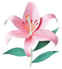 Naklejka premium PNG Lily flower plant art.