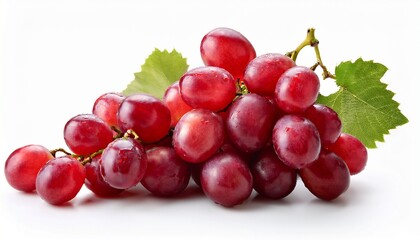 fresh red grapes isolated on white background