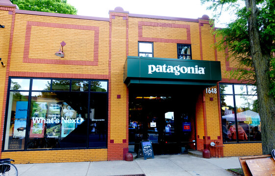 The Patagonia Store on Grand Avenue selling outdoor clothing on the route of the Grand Old Day walk. St Paul Minnesota MN USA
