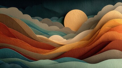 Abstract Story in Earthy Tones on Wall