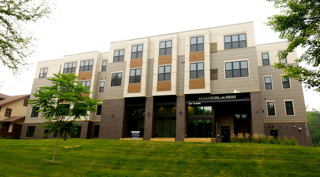 New Marshall and Finn apartment building near St Thomas University. St Paul Minnesota MN USA