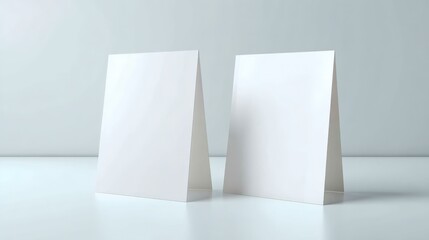 Blank White Table Tents Mockup for Menu, Advertising or Promotion, Isolated on Clean Background