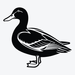  Duck line art White background illustration Generative Ai