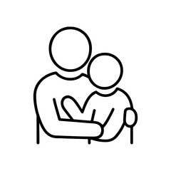 line icon parent with child vector on white background
Vector line icon on white background