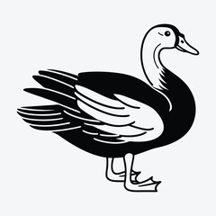 Obraz premium Duck line art White background illustration Generative Ai