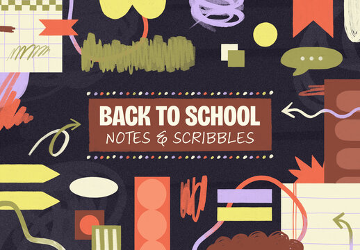 Set of Notebook Elements and Doodles