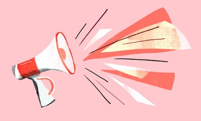 abstract shapes and lines coming out of the loudspeaker
