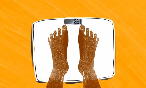 feet are on the scales