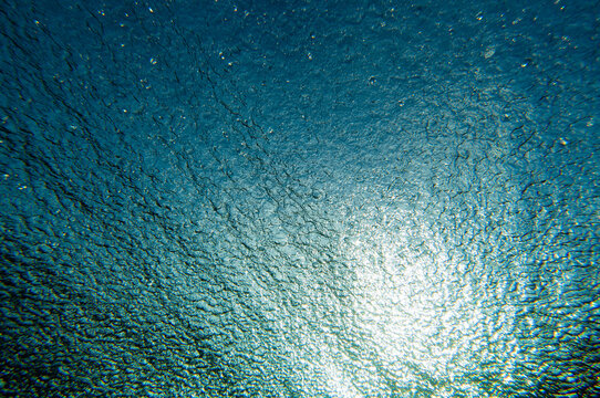 Underwater view of a wave, Rarotonga Island, The Cook Islands.
