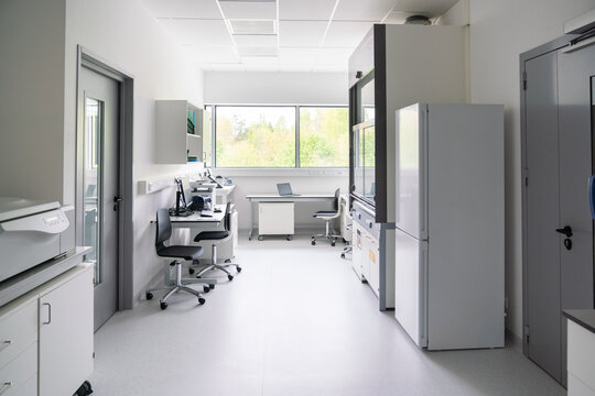 Clean Empty Lab with Research Equipment