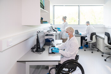 Healthcare Professionals Working in a Modern Laboratory Setting