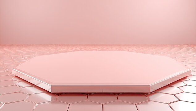 Empty octagonal platform on a hexagonal tiled surface.