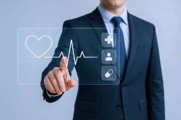 Healthcare Professional Interacting with Digital Medical Interface: Innovation in Medicine and Patient Care